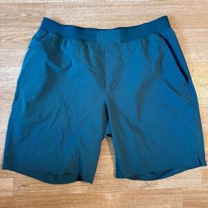 Lululemon Teal linerless drawstring Shorts XL